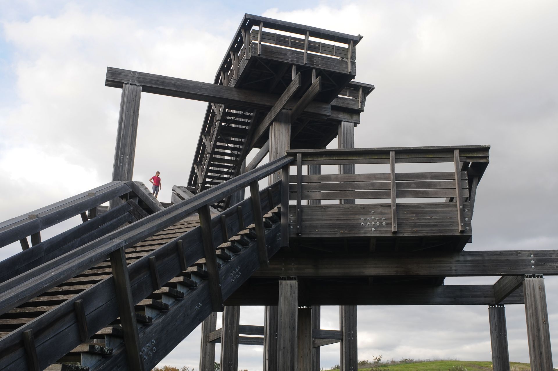 Cette photo met en avant les escaliers du Belvédère de la colline. 