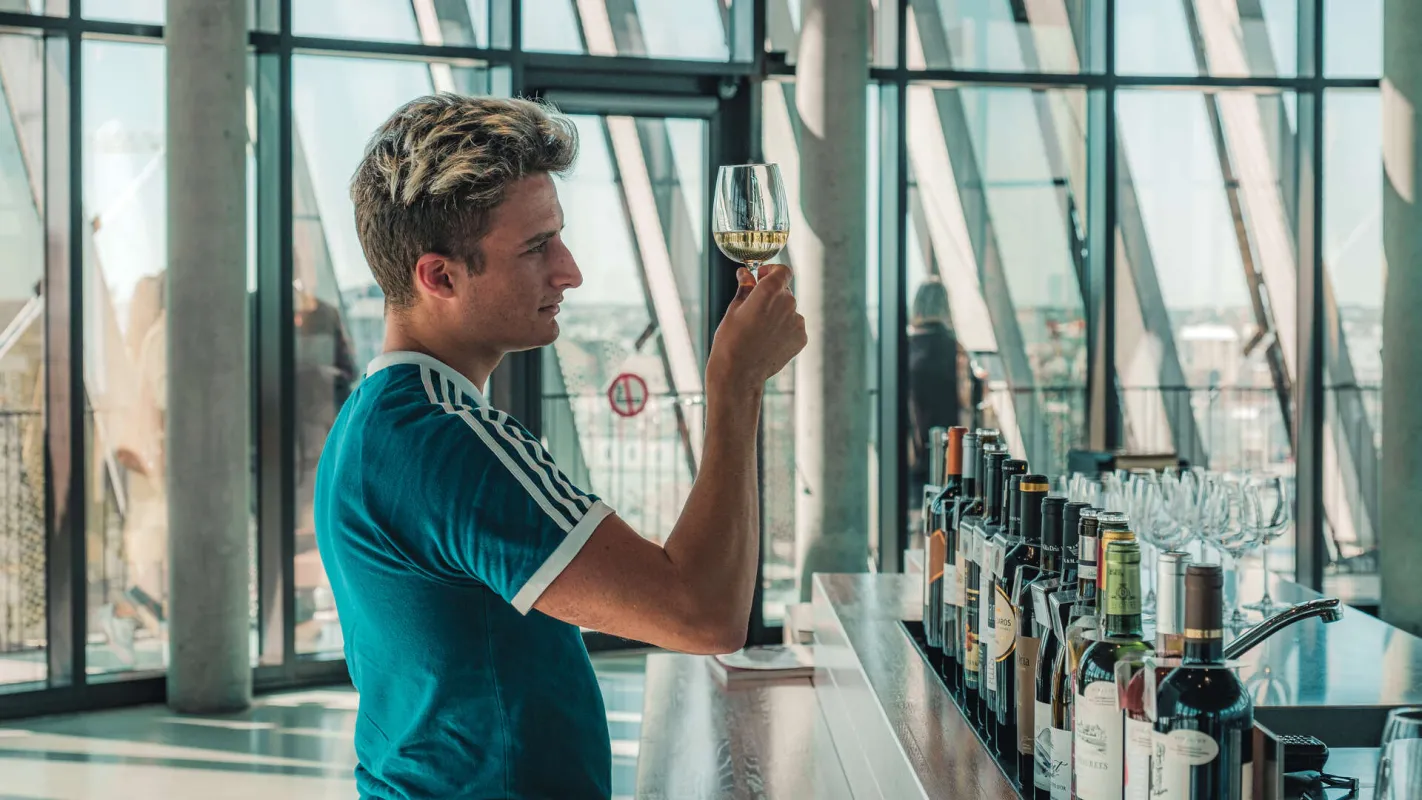 Dégustation sur le belvédère de la Cité du Vin